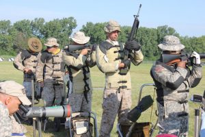 Competitors preparing to shoot a highpower rifle match. Photo courtesy NRA.