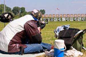 A high power rifle competitor during one of the rapid fire stages. Photo courtesy NRA.