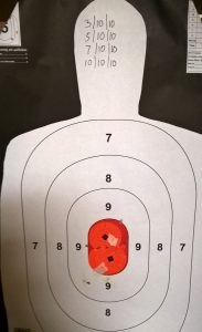 The target at 10 yards.