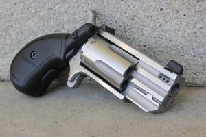 Even this tiny pocket revolver has a laser available for it, in this case LaserLyte’s grips with a built-in laser.
