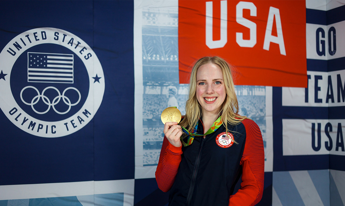 GinnyThrasher-Feature5 Ginny Thrasher with Gold Medal